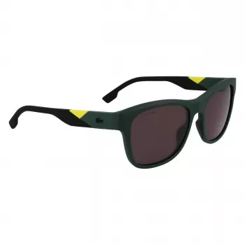 Lacoste L6043S-301 ανδρικό ορθογώνια γυαλιά ηλίου - πράσινο πλαίσιο, γκρι φακοί, 56/18/145 mm