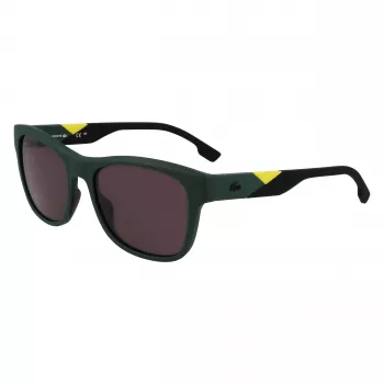 Lacoste L6043S-301 ανδρικό ορθογώνια γυαλιά ηλίου - πράσινο πλαίσιο, γκρι φακοί, 56/18/145 mm