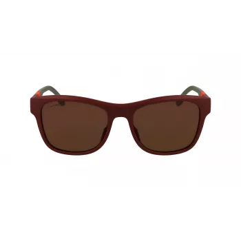 LACOSTE L6043S-601 ανδρικό ορθογώνιο γυαλί ηλίου - μαύρος σκελετός γκρι φακοί 56/18/145 mm