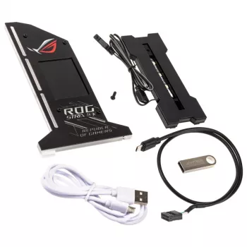Lamptron Κάθετη Βάση GPU με Οθόνη - Μαύρο