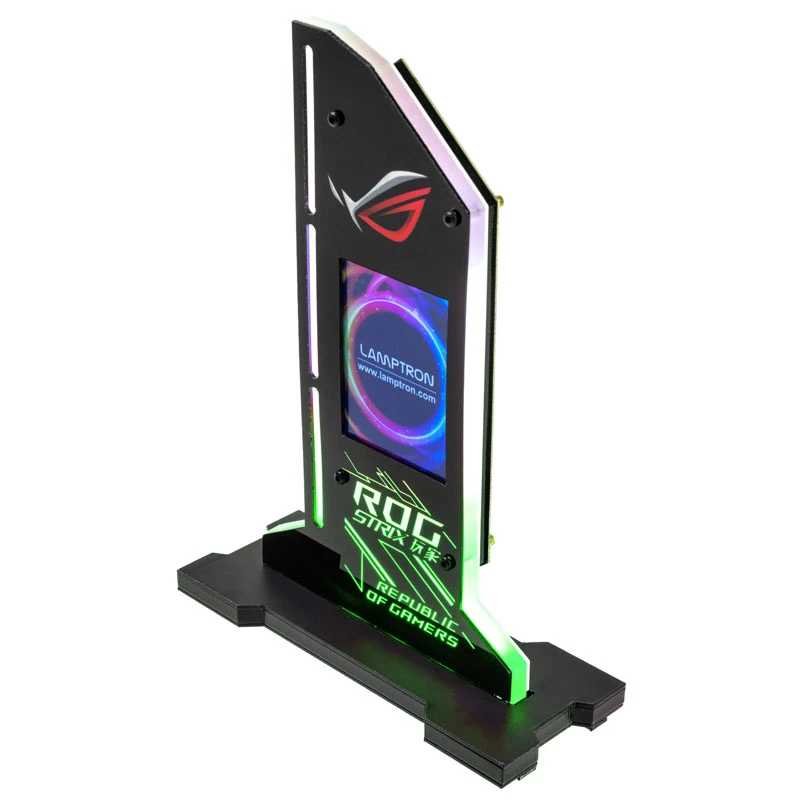 Lamptron Κάθετη Βάση GPU με Οθόνη - Μαύρο