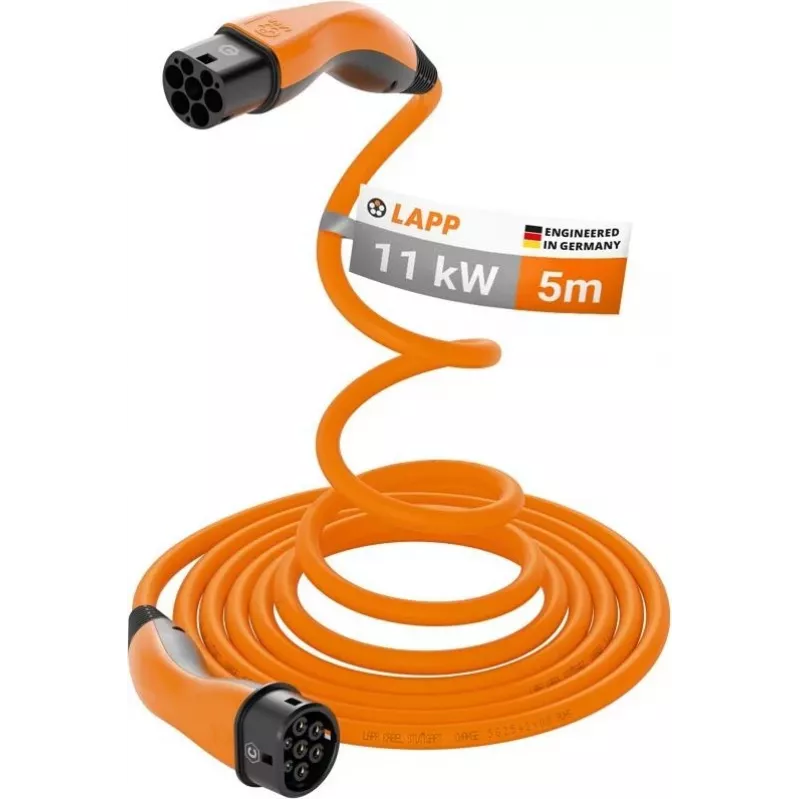 LAPP MOBILITY HELIX® Type 2 καλώδιο φόρτισης EV 11 kW 5 m πορτοκαλί 61796