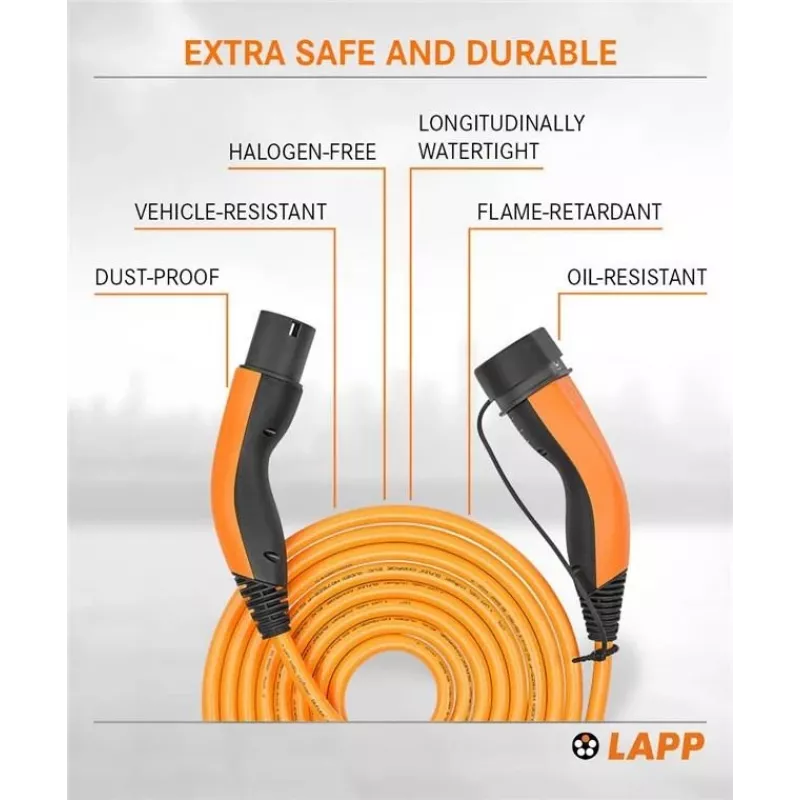 LAPP MOBILITY HELIX® Type 2 καλώδιο φόρτισης EV 11 kW 5 m πορτοκαλί 61796