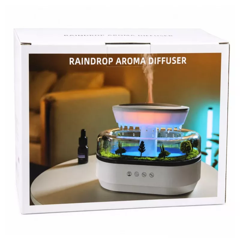 LEAN Υγραντήρας Aroma-Diffuser Εφέ βροχής LED φως με τροφοδοτικό