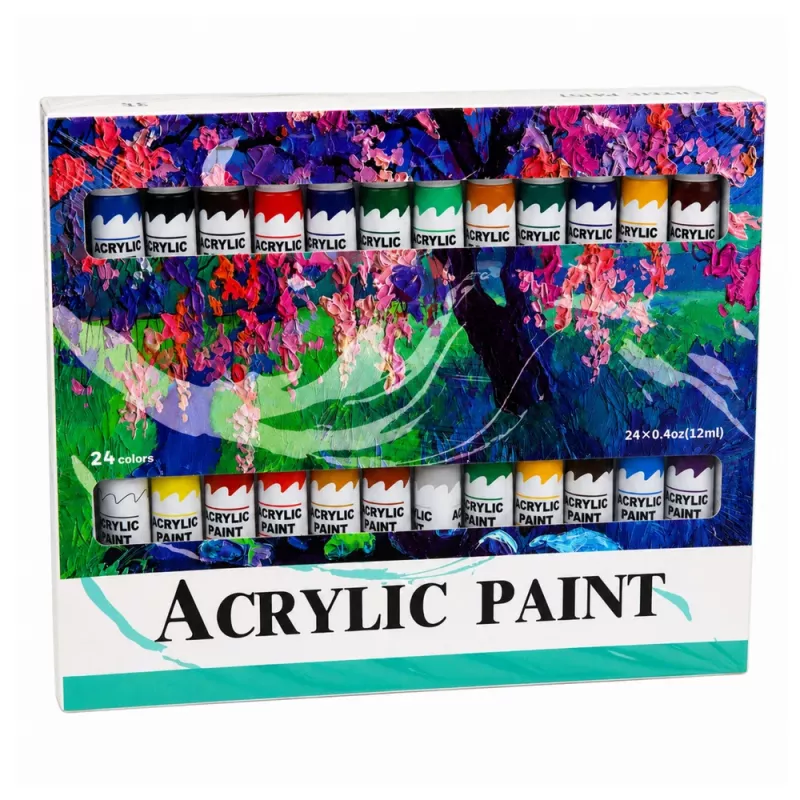 LEAN Καλλιτεχνικό σετ ακρυλικών χρωμάτων 24 χρώματα 12 ml
