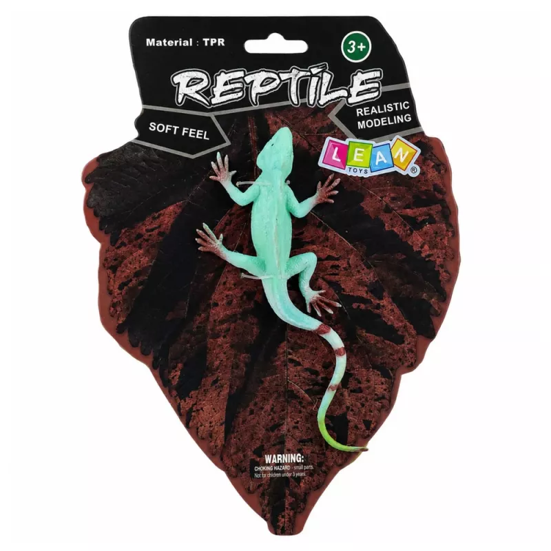 LEAN TOYS Agama Lizard Sailboat λαστιχένια φιγούρα stretchable ρεαλιστική 16 cm
