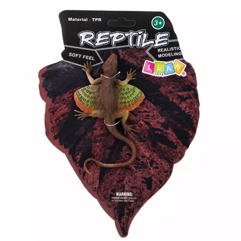 LEAN TOYS Agama Lizard Webbed λαστιχένια φιγούρα stretchable ρεαλιστική 13 cm
