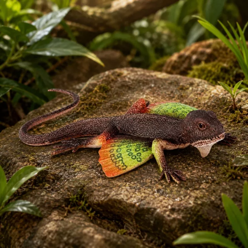 LEAN TOYS Agama Lizard Webbed λαστιχένια φιγούρα stretchable ρεαλιστική 13 cm
