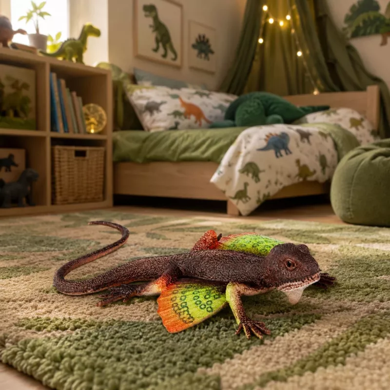 LEAN TOYS Agama Lizard Webbed λαστιχένια φιγούρα stretchable ρεαλιστική 13 cm