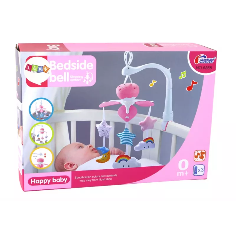 LEAN TOYS mobile κρεβατιού μωρού Sky Sound ροζ