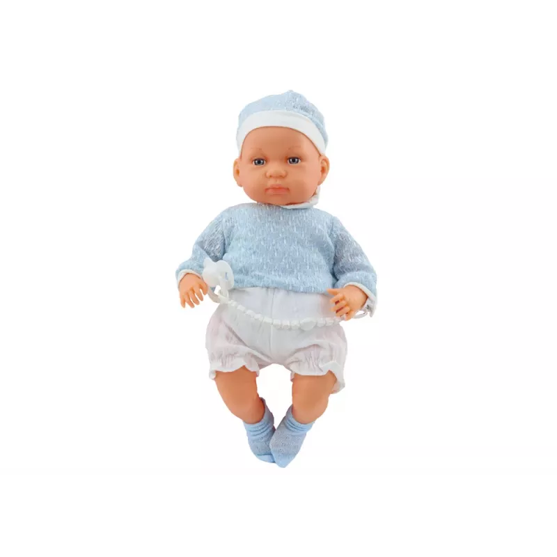 LEAN TOYS κούκλα μωρό 46 cm μπλε πιπίλα σκούφος κάλτσες