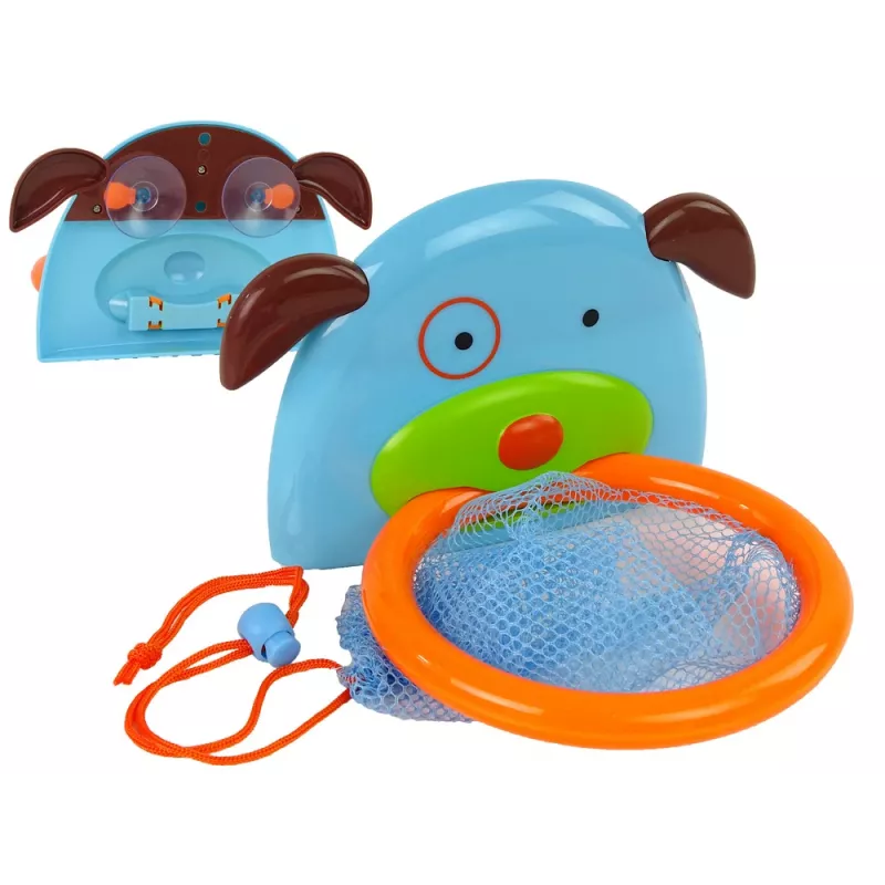 LEAN TOYS Παιχνίδι Μπάνιου Μίνι Μπάσκετ Σκύλος Λαστιχένιο Ψάρι
