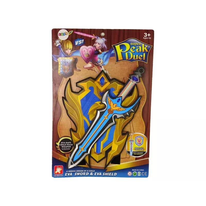 LEAN TOYS Σετ Σπαθί-Ασπίδα Blue Warrior από Αφρώδες EVA