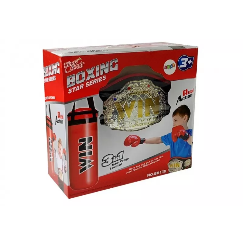 LEAN TOYS Σετ Πυγμαχίας, Σάκος, Γάντια, Ζώνη
