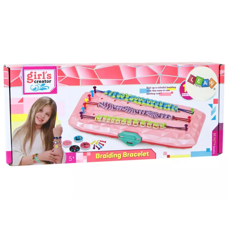 LEAN TOYS Σετ κατασκευής βραχιολιών ροζ κουτί