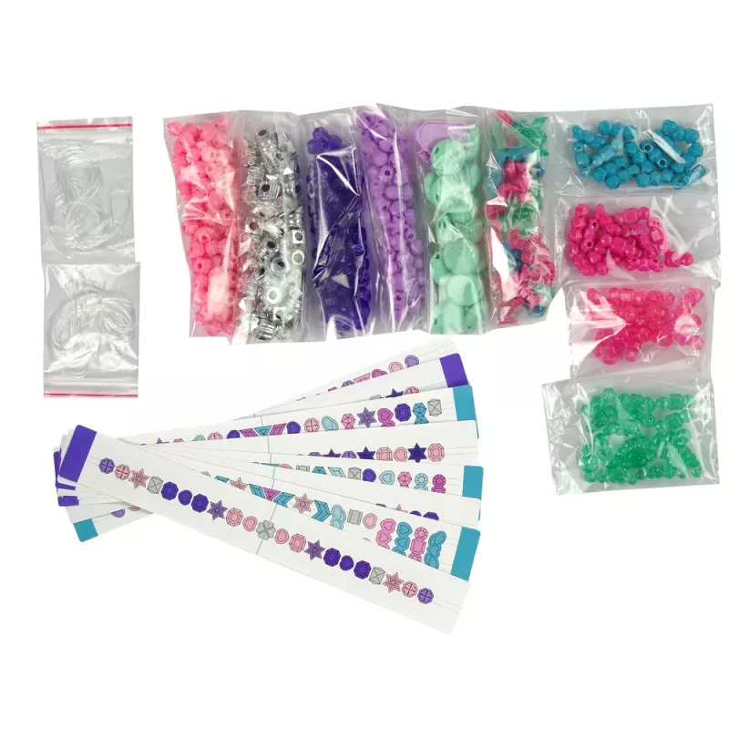 LEAN TOYS Σετ κατασκευής βραχιολιών με πολύχρωμες χάντρες και κουτί αποθήκευσης