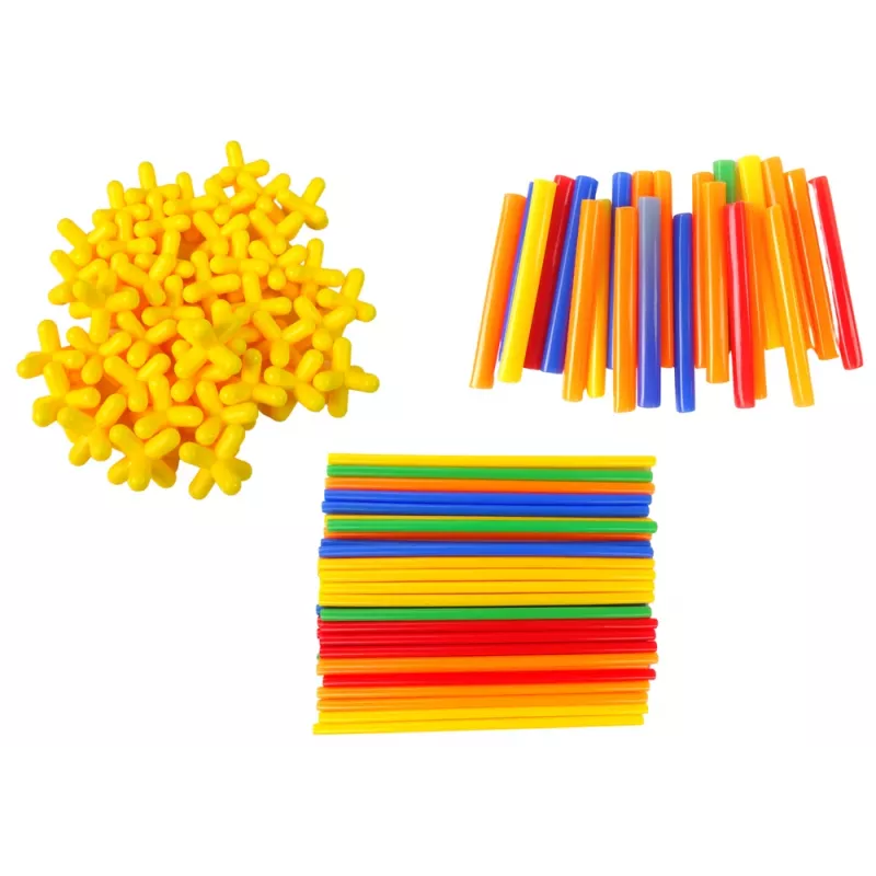 LEAN TOYS Σετ Δομικών Τουβλάκων Καλαμάκια Κατασκευών