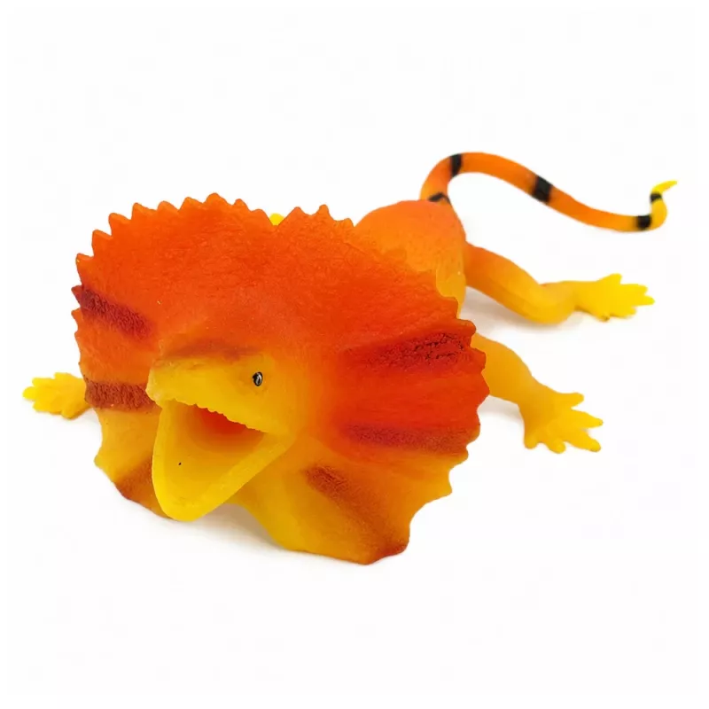LEAN TOYS Collared Lizard λαστιχένια φιγούρα stretchable ρεαλιστική 19cm
