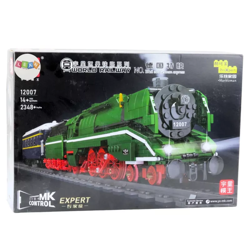 LEAN TOYS 23646 σετ τουβλάκια ατμομηχανή RC με τηλεχειριστήριο και ράγες, 2348 κομμάτια