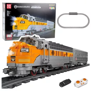 LEAN TOYS σετ δομικών τουβλάκων - γκρι/κίτρινο τηλεχειριζόμενο τρένο (1.751 τεμάχια)