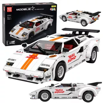 LEAN TOYS Τούβλα Σπορ Αυτοκίνητο Τηλεχειριστήριο RC Λευκό 1384 τεμάχια