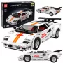 LEAN TOYS Τούβλα Σπορ Αυτοκίνητο Τηλεχειριστήριο RC Λευκό 1384 τεμάχια