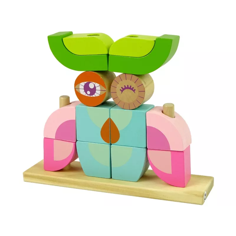 LEAN TOYS Δημιουργικό ξύλινο χωρικό παζλ κουκουβάγια 3D