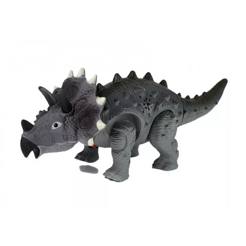 LEAN TOYS δεινόσαυρος με μπαταρία Triceratops γκρι