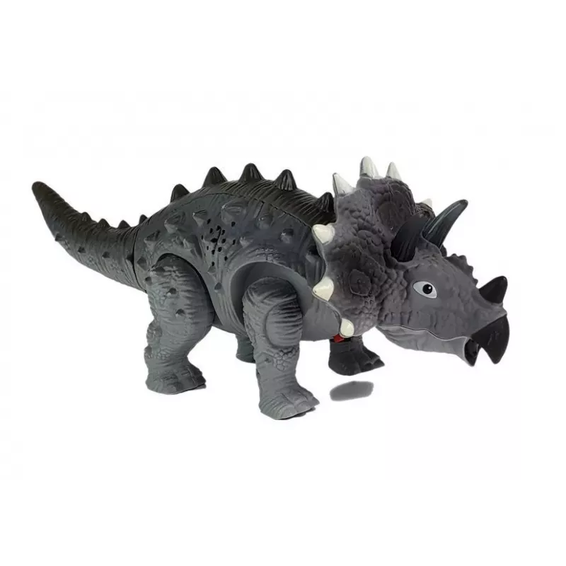 LEAN TOYS δεινόσαυρος με μπαταρία Triceratops γκρι