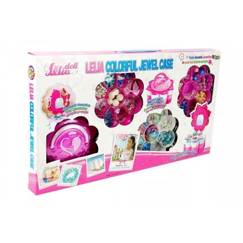 LEAN TOYS DIY Σετ Χάντρες Κοσμημάτων με Πτυσσόμενο Καθρέφτη και Κουτί