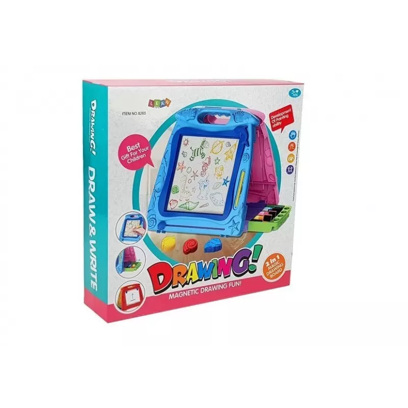 LEAN TOYS διπλής όψης πίνακας ζωγραφικής με μαρκαδόρους και μαγνήτες