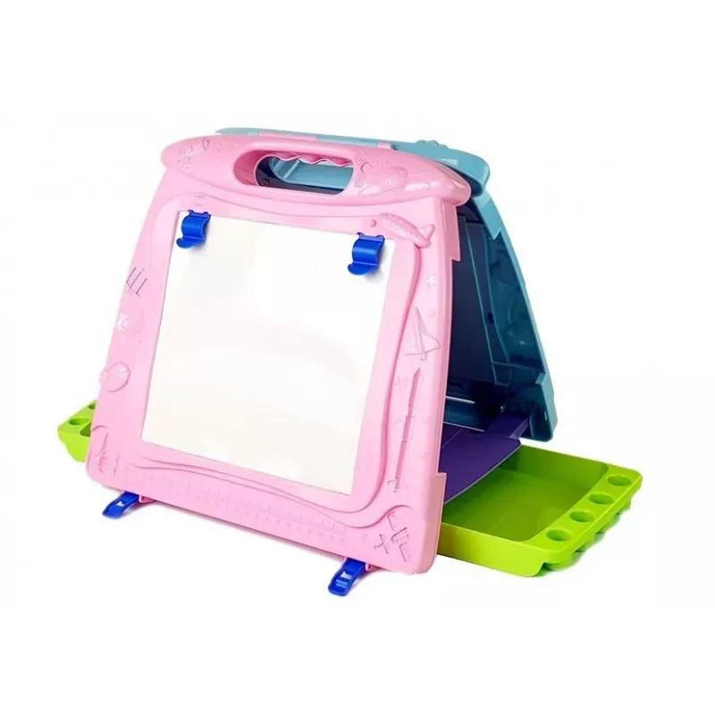 LEAN TOYS διπλής όψης πίνακας ζωγραφικής με μαρκαδόρους και μαγνήτες