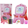 LEAN TOYS Αμφίπλευρος μαγνητικός πίνακας κιμωλίας ροζ με πρότυπα