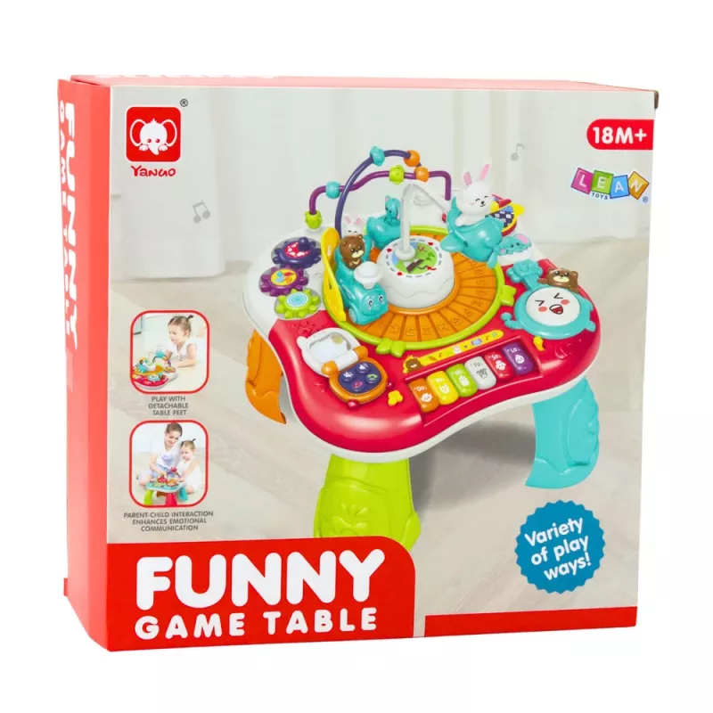 LEAN TOYS τραπέζι μάθησης διαδραστικό μουσικό πάνελ πιάνο 2 σε 1 κόκκινο