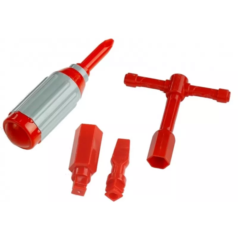 LEAN TOYS Πυροσβεστικό Αυτοκίνητο με Βιδωτή Τσουλήθρα + Εργαλεία