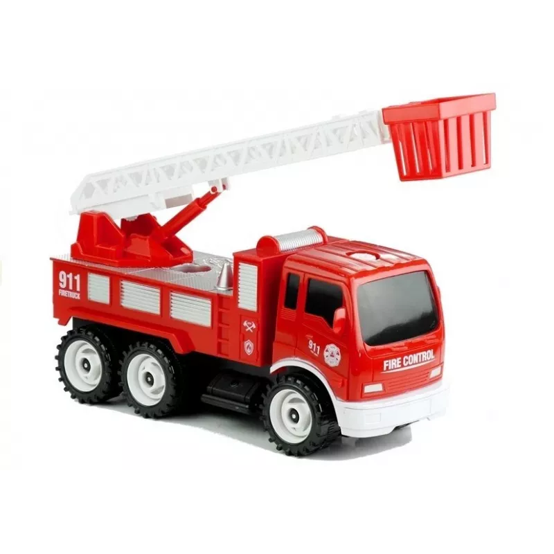LEAN TOYS Πυροσβεστικό Αυτοκίνητο με Βιδωτή Τσουλήθρα + Εργαλεία