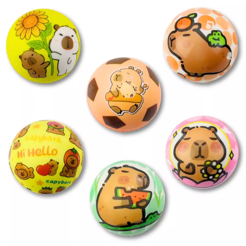 LEAN TOYS Μπάλα Αφρού για Παιχνίδι Αναπήδησης Capybara 6,5 cm