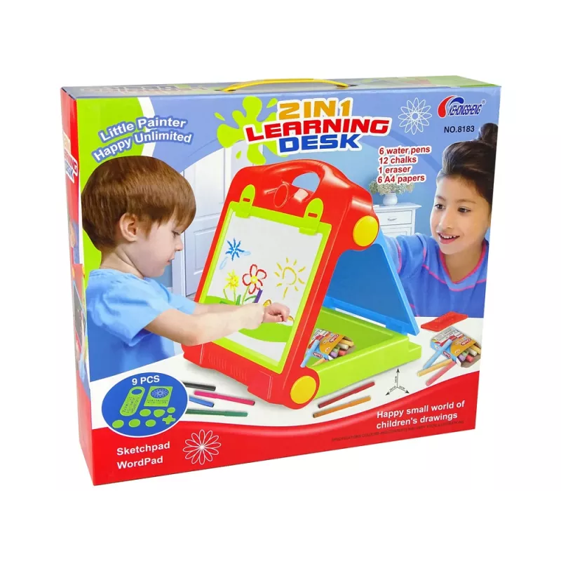 LEAN TOYS Πτυσσόμενη Βαλίτσα 2σε1 Μαυροπίνακας - Κιμωλία και Μαρκαδόρος