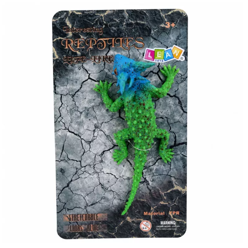 LEAN TOYS Horned Lizard λαστιχένια φιγούρα stretchable ρεαλιστική 20 cm