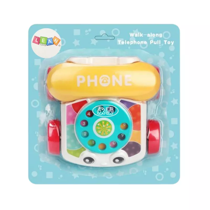 LEAN TOYS Διαδραστικό πολύχρωμο τηλέφωνο-παιχνίδι με ρόδες