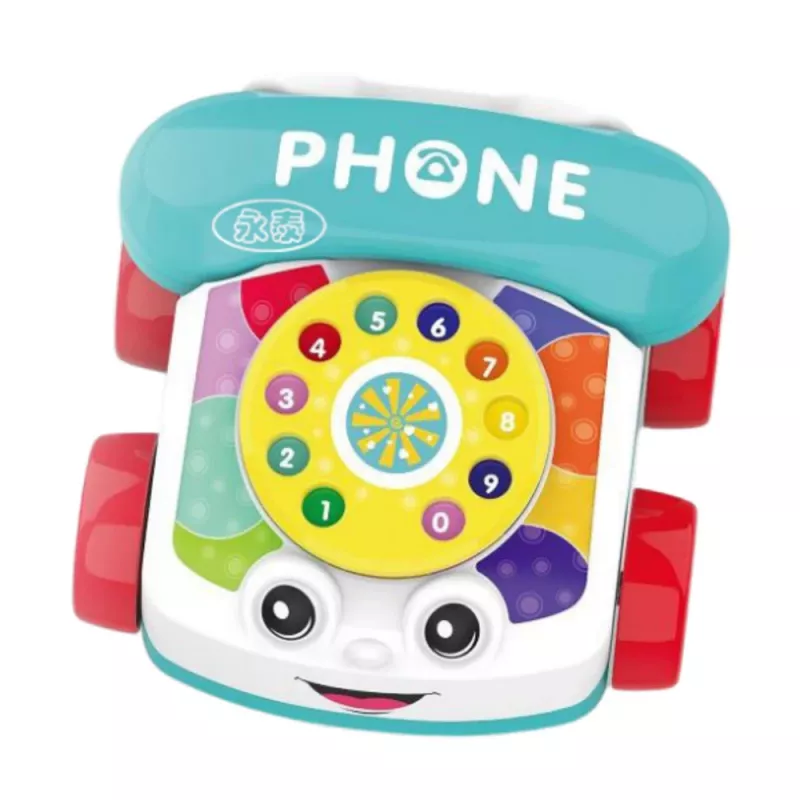 LEAN TOYS Διαδραστικό πολύχρωμο τηλέφωνο-παιχνίδι με ρόδες