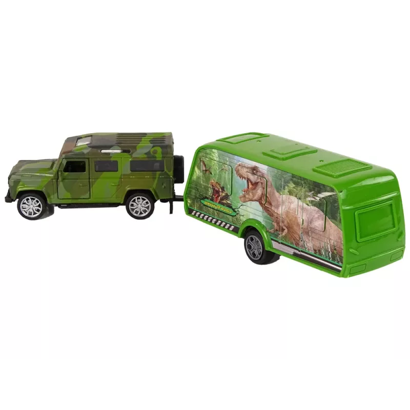 LEAN TOYS Σετ οχήματος Jeep με τρέιλερ δεινοσαύρου