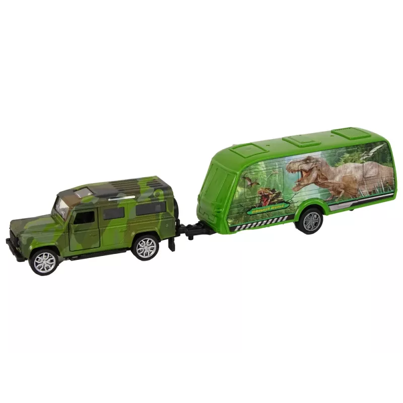 LEAN TOYS Σετ οχήματος Jeep με τρέιλερ δεινοσαύρου