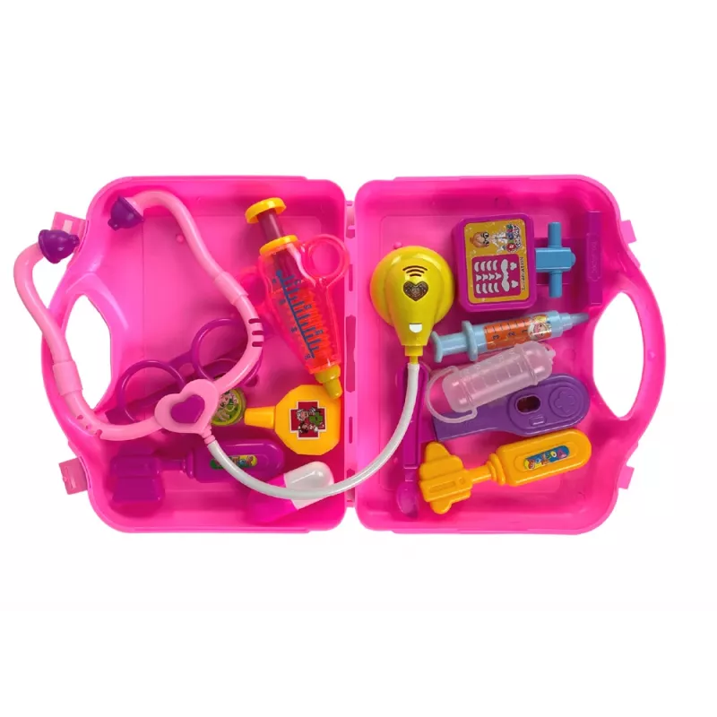 LEAN TOYS Σετ Μικρού Γιατρού Βαλιτσάκι Ροζ Στηθοσκόπιο