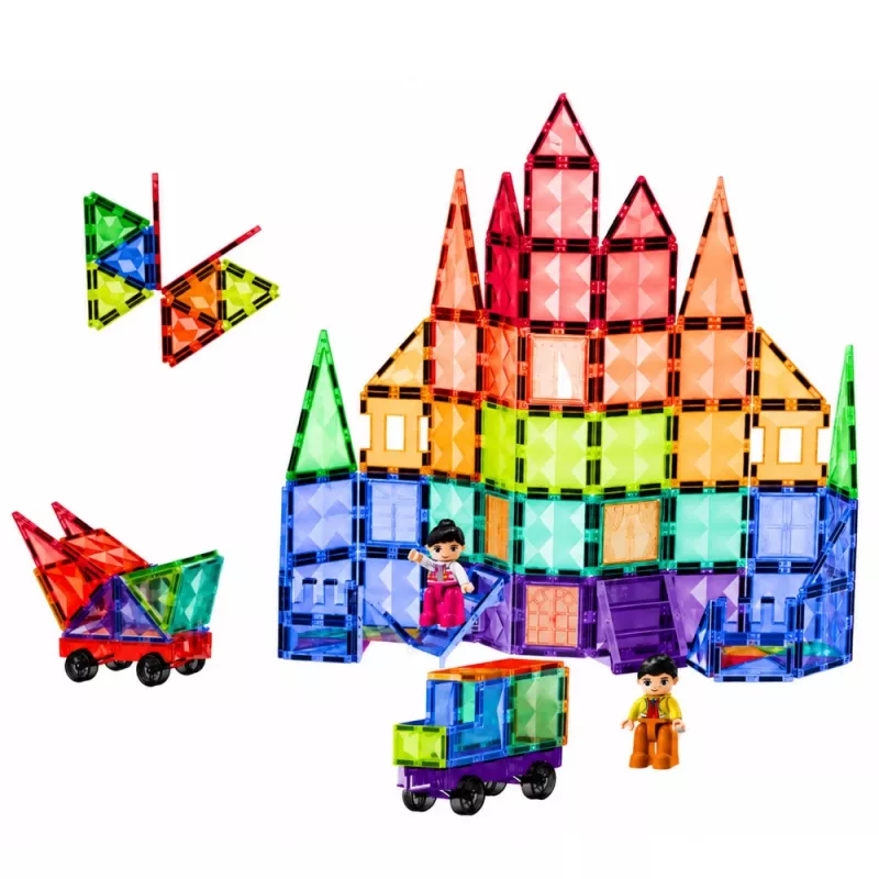 LEAN TOYS Μαγνητικά δομικά τουβλάκια 3D Πάνελ Δημιουργικά STEM Πολύχρωμα 100 τεμ.