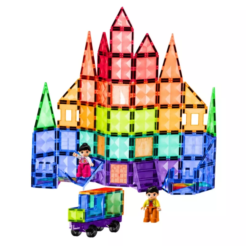 LEAN TOYS Μαγνητικά δομικά τουβλάκια 3D Πάνελ Δημιουργικά STEM Πολύχρωμα 100 τεμ.