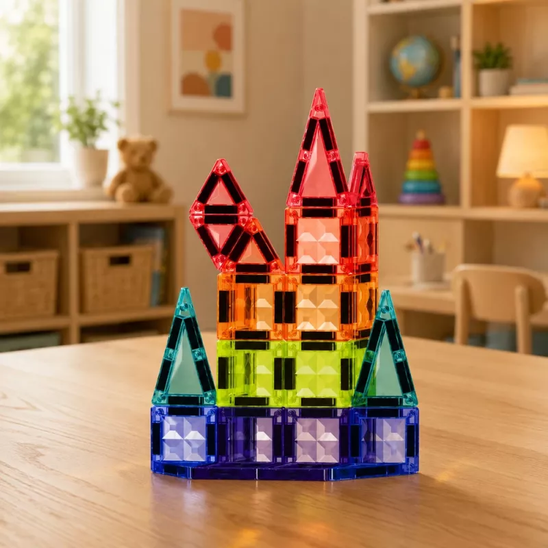 LEAN TOYS Μαγνητικά Δομικά Μπλοκ 3D Πάνελ Κreativ STEM Πολύχρωμα 27 Τεμ.