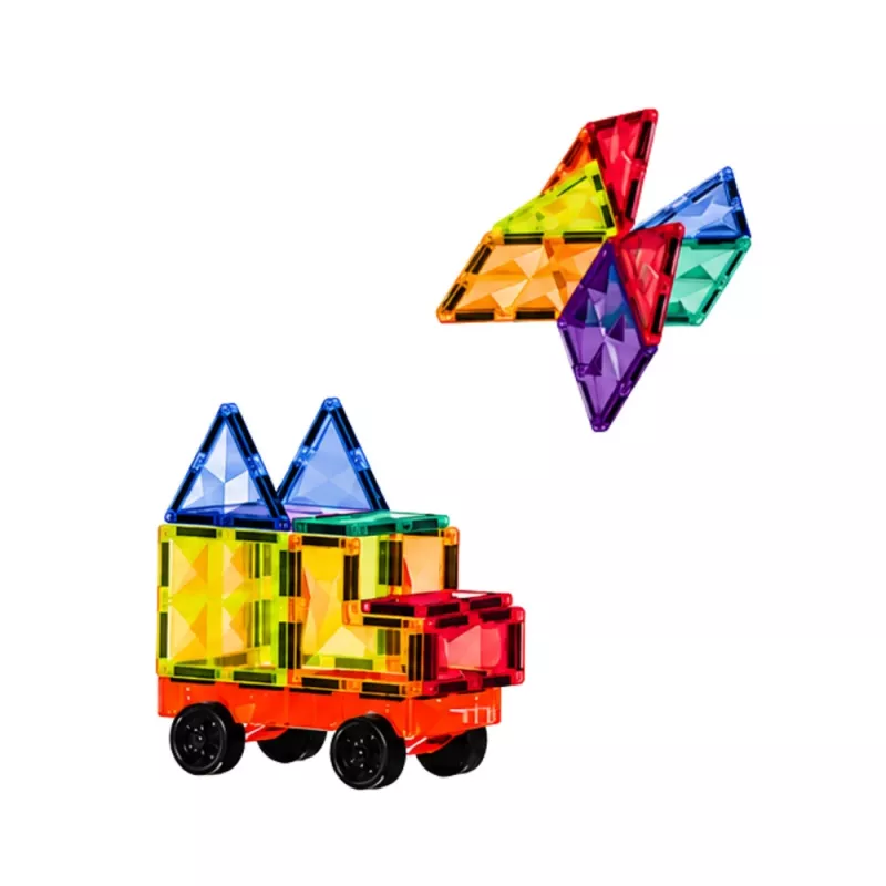 LEAN TOYS Μαγνητικά τουβλάκια 3D πλάκες Kreativ STEM πολύχρωμα 85 τεμ.