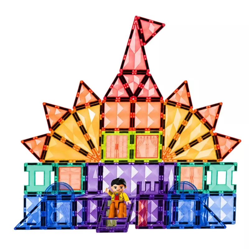 LEAN TOYS Μαγνητικά τουβλάκια 3D πλάκες Kreativ STEM πολύχρωμα 85 τεμ.