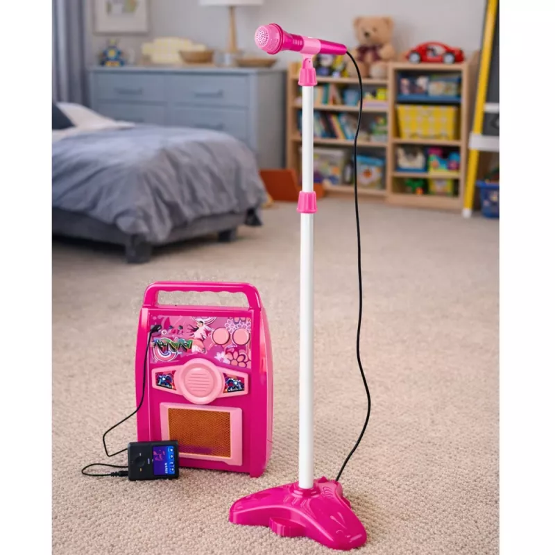 LEAN TOYS Ροζ Ηλεκτρική Κιθάρα με Μικρόφωνο και Ενισχυτή